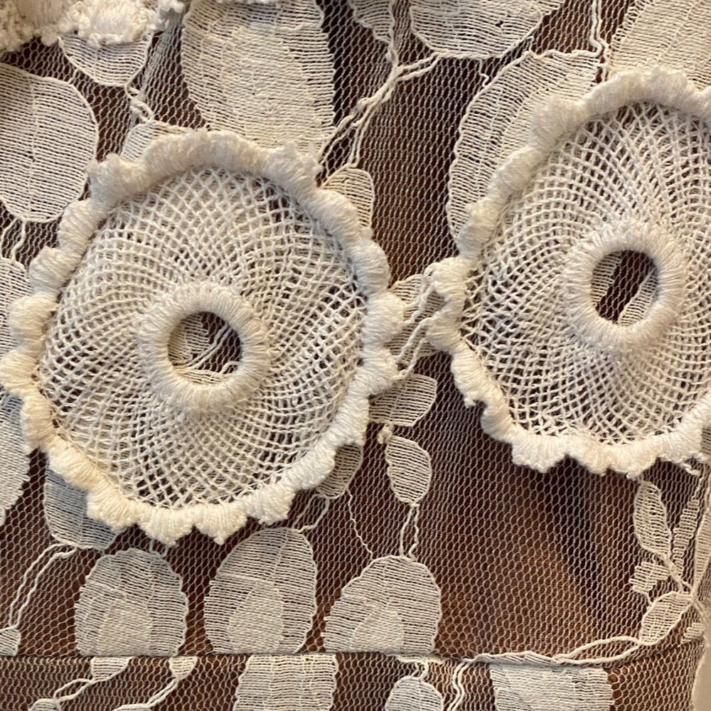 Byron Lars Cream and White Lace Midi Dress - Picture 3 of 5